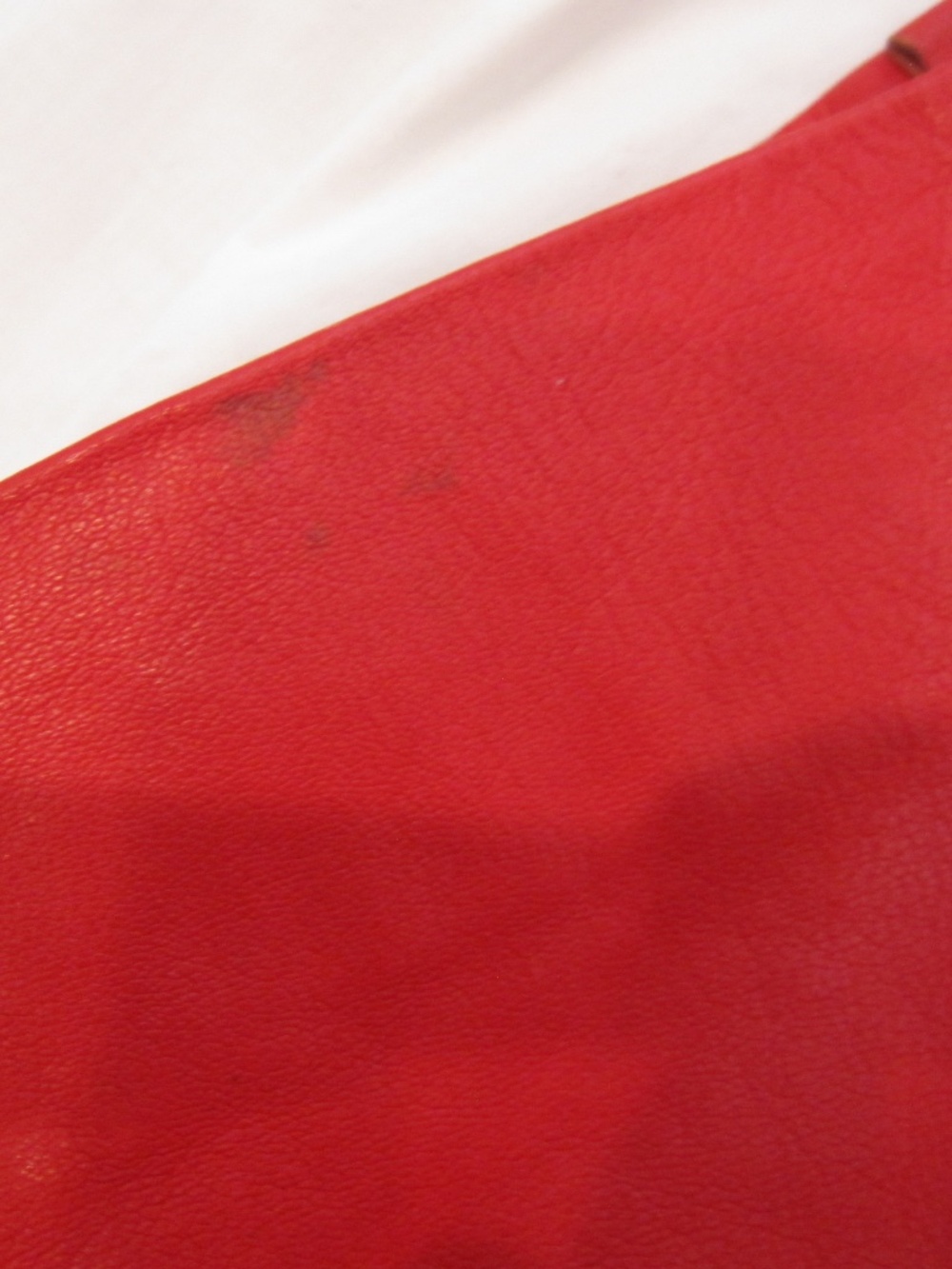Vintage red leather pencil skirt size XS/XXS - Picture 4 of 7